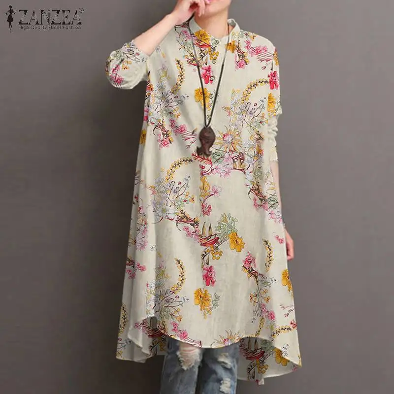 ZANZEA Women Fashion Blouse Tunic Femme Baggy Retro Blusa Casual ONeck Loose Long Tops Autumn Floral Printed Long Sleeve Chemise
ZANZEA Women Fashion Blouse Tunic Femme Baggy Retro Blusa Casual ONeck Loose Long Tops Autumn Floral Printed Long Sleeve Chemise