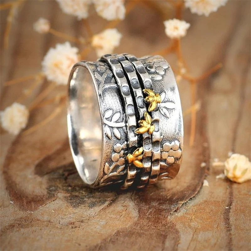 2021 New Fashion Bohemian Ethnic Style Small Bee Flower Plant Ring Wide Version Women's Engagement Wedding Jewelry Gift
2021 New Fashion Bohemian Ethnic Style Small Bee Flower Plant Ring Wide Version Women's Engagement Wedding Jewelry Gift