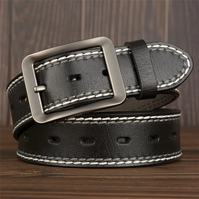 Male Belt Cowhide Genuine Leather Belts For Men Casual Stitching Decoration Both Side Pin Buckle Cowhide Luxury Strap For Jeans
Male Belt Cowhide Genuine Leather Belts For Men Casual Stitching Decoration Both Side Pin Buckle Cowhide Luxury Strap For Jeans