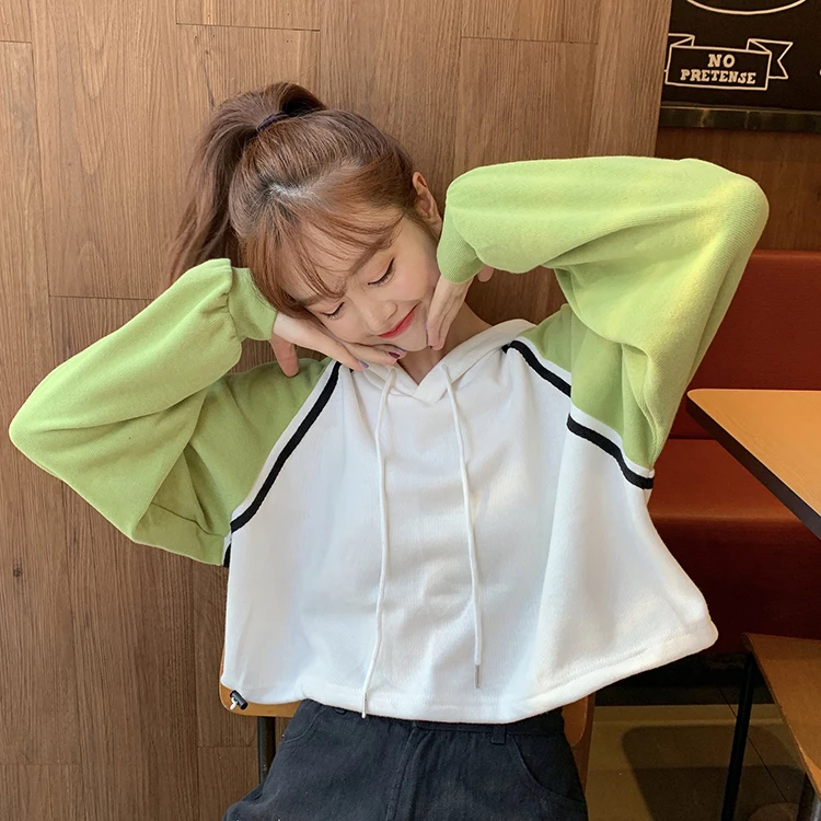Ins Sweatshirt Women Clothes Korean Preppy Style Causal Loose Long Sleeve Hoodies Spring Autumn New Patchwork Ladies Tops 2021 
Ins Sweatshirt Women Clothes Korean Preppy Style Causal Loose Long Sleeve Hoodies Spring Autumn New Patchwork Ladies Tops 2021