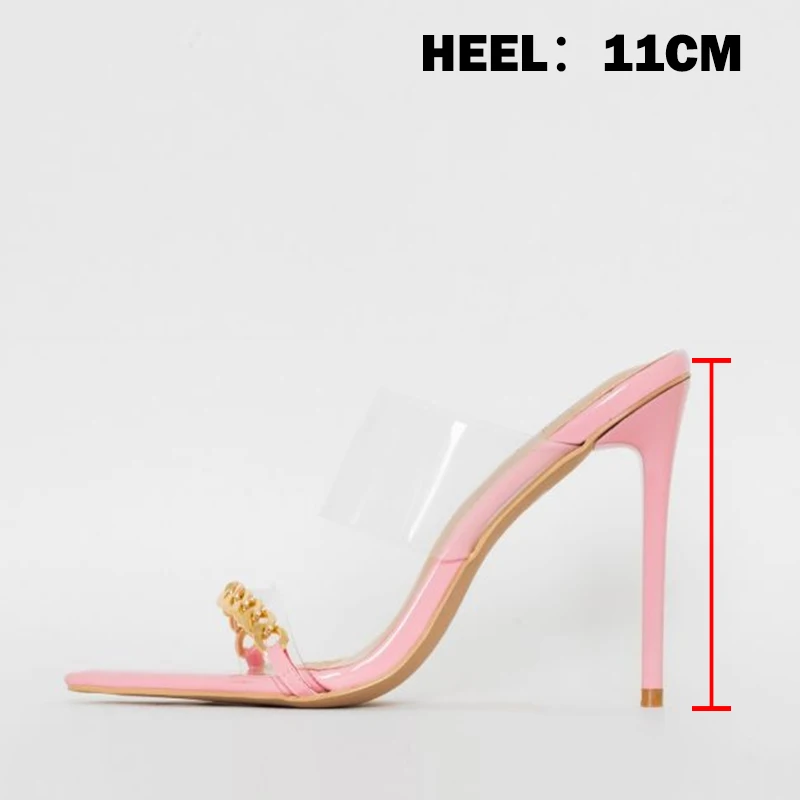 Women Metal Chain Slippers Toe Pumps 2021 Ladies High Heels Female Shoes Big Size Women's Pointed Woman Transparent Slides
Women Metal Chain Slippers Toe Pumps 2021 Ladies High Heels Female Shoes Big Size Women's Pointed Woman Transparent Slides