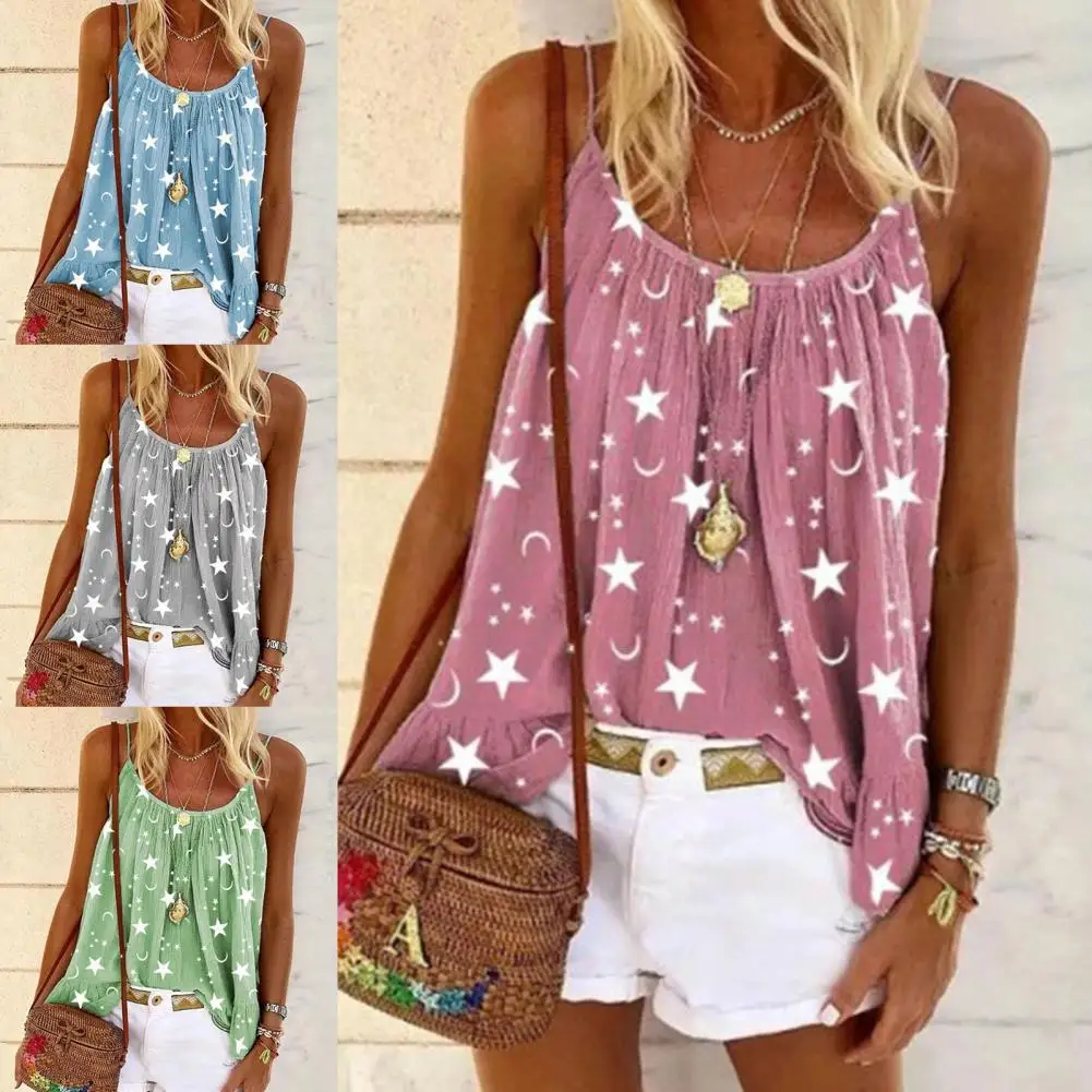 Women's summer T-shirt Xingyue printing spaghetti belt shirt breathable U-neck sleeveless cool and soft summer sling holiday y2k
Women's summer T-shirt Xingyue printing spaghetti belt shirt breathable U-neck sleeveless cool and soft summer sling holiday y2k