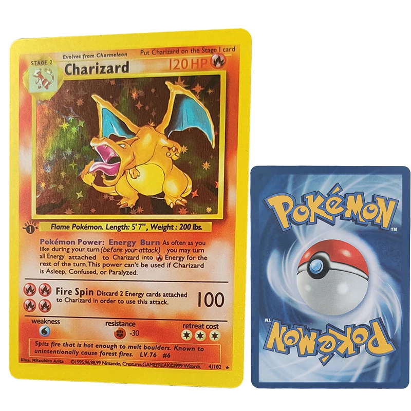 1PCS Pokemon Game Card English Card DIY 1996 Years Charizard Anime Figures Pokemon Flash Cards Game Collection Cards Kids Toys
1PCS Pokemon Game Card English Card DIY 1996 Years Charizard Anime Figures Pokemon Flash Cards Game Collection Cards Kids Toys