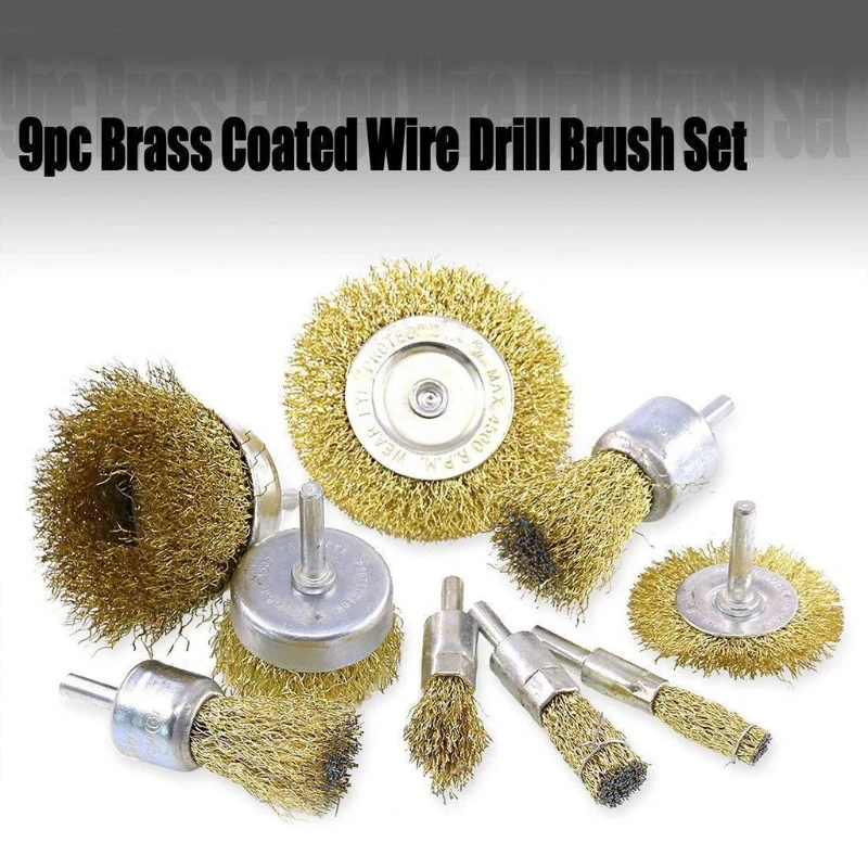 9pcs/set Brass Brush Wire Wheels Brushes Drill Rotary Tools Engraver Grinder Polishing Metal Rust Removal Brush Set Tool
9pcs/set Brass Brush Wire Wheels Brushes Drill Rotary Tools Engraver Grinder Polishing Metal Rust Removal Brush Set Tool