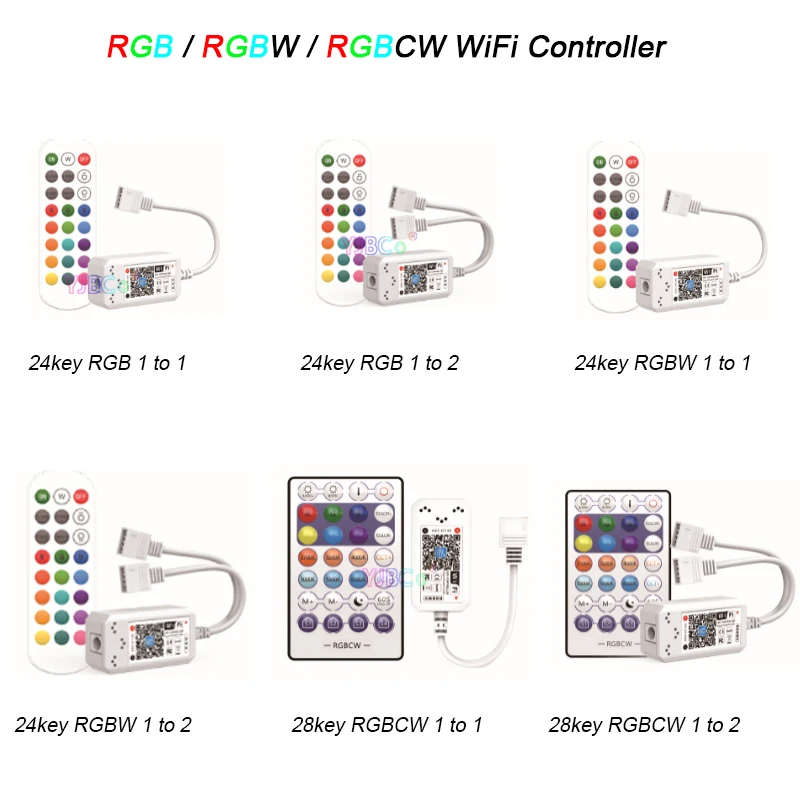 RGB/RGBW/RGBCW WiFi LED Controller Magic Home 24/28 keys RF Remote 12V-24V RGB/RGBW/RGB+CCT LED Lights Tape Dimmer Switch
RGB/RGBW/RGBCW WiFi LED Controller Magic Home 24/28 keys RF Remote 12V-24V RGB/RGBW/RGB+CCT LED Lights Tape Dimmer Switch