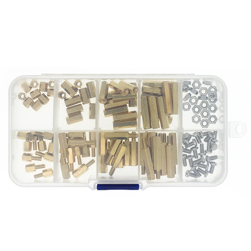120Pcs M3 Brass Standoff Spacer PCB Board Hex Screws Nut Assortment Kit Female-Female Spacers Male-Female Spacers
120Pcs M3 Brass Standoff Spacer PCB Board Hex Screws Nut Assortment Kit Female-Female Spacers Male-Female Spacers