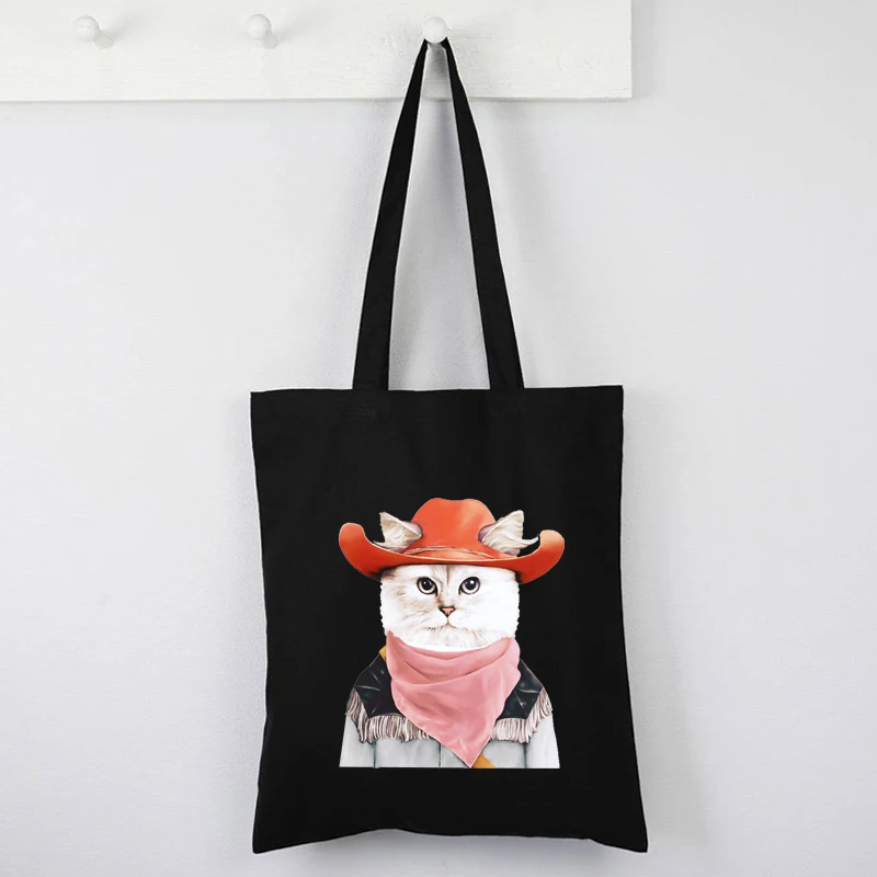 Cat Tote Bag Country Style Canvas Tote Bag Animal Prints Western Cowboy Totebag Reusable Shopping Bag Fashion Cute
Cat Tote Bag Country Style Canvas Tote Bag Animal Prints Western Cowboy Totebag Reusable Shopping Bag Fashion Cute