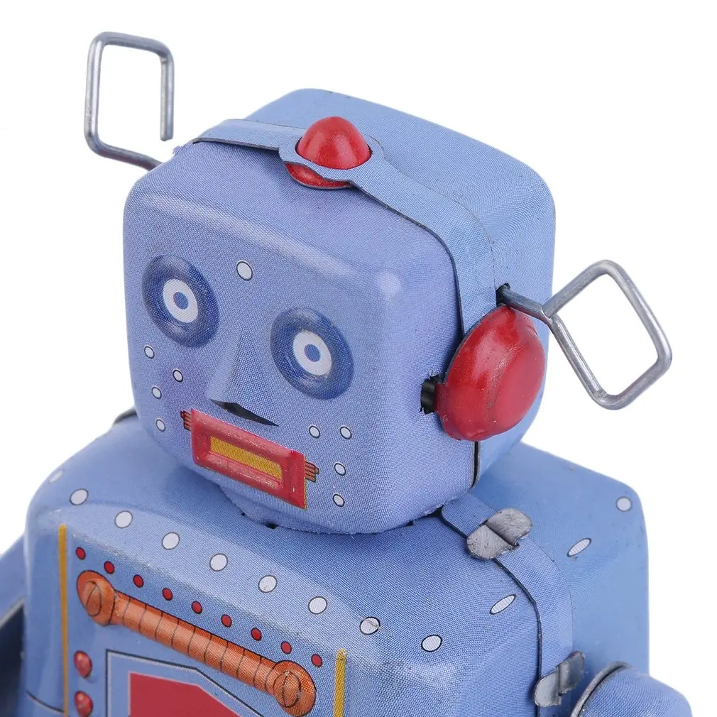 Винтажный барабанный робот OCDAY металлическая оловянные часы заводная игрушка