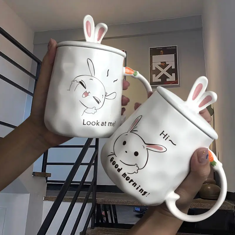 420ml Cartoon Rabbit Coffee Mug Creative Cute Couple Cup Milk Cup Office Cup with Lid Spoon Girl Gift Ceramic Cup
420ml Cartoon Rabbit Coffee Mug Creative Cute Couple Cup Milk Cup Office Cup with Lid Spoon Girl Gift Ceramic Cup
