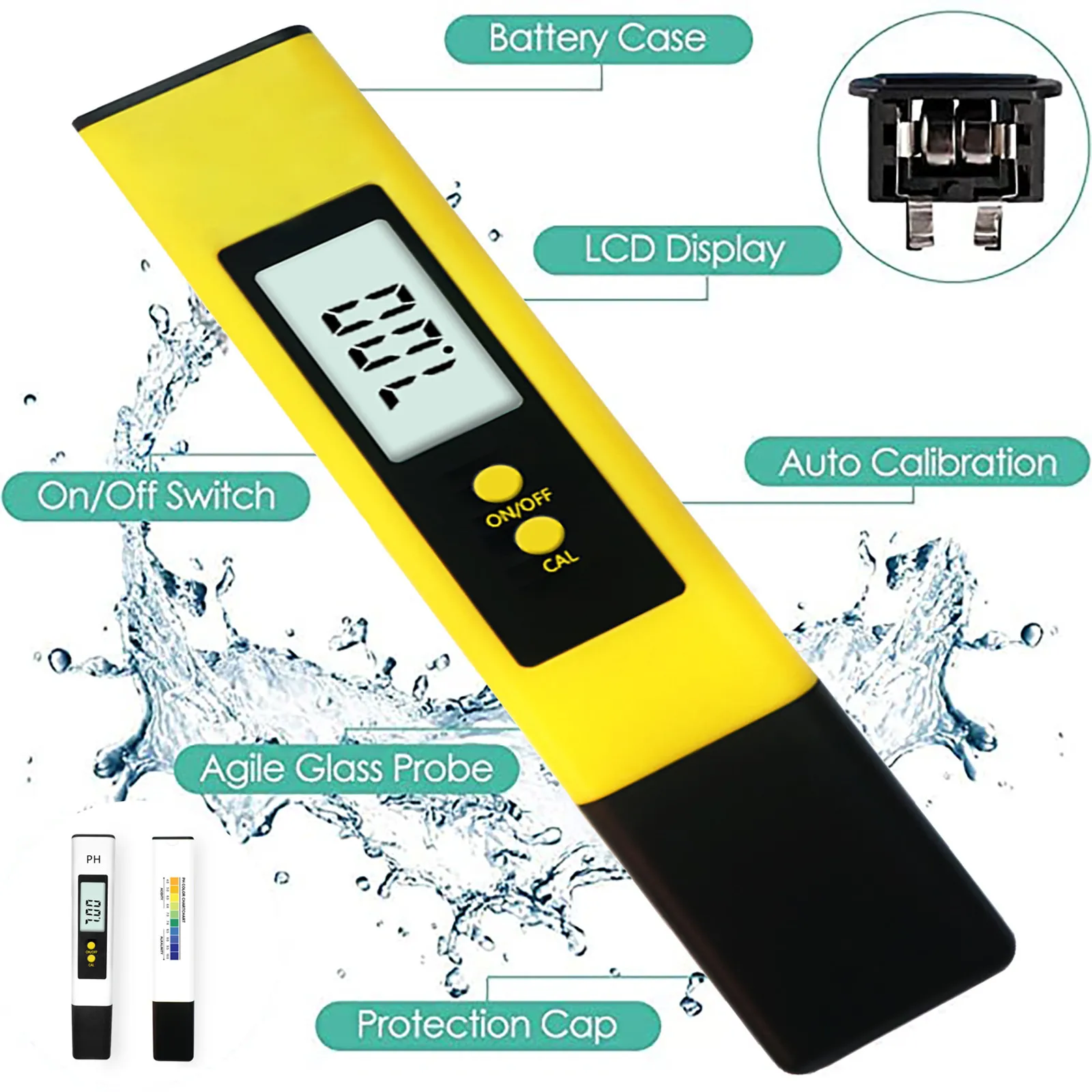 Digital PH Meter Tester Thermometer Measuring Pen Water Quality Filter Hydroponic for Aquarium Pool Monitor #41 | Дом и сад