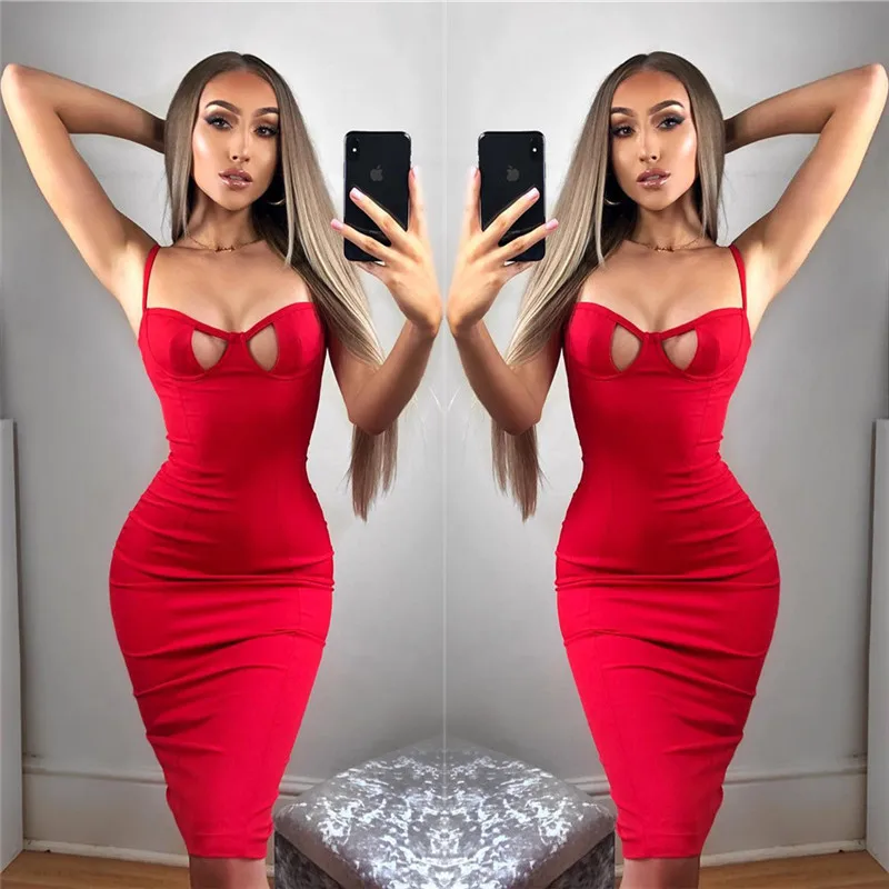 Women Sexy Hollow Out Red Bodycon Dress Summer Sleeveless Bodycon Midi Dress Vintage Spaghetti Strap Elegant Lady Party Dresses
Women Sexy Hollow Out Red Bodycon Dress Summer Sleeveless Bodycon Midi Dress Vintage Spaghetti Strap Elegant Lady Party Dresses