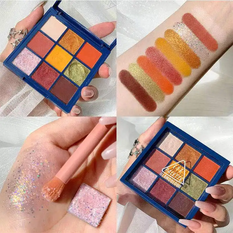 9 Color Shimmer Pigmented Eyeshadow Palette Holographic Shiny Matte Glitter Eye Shadow Palette Metallic Diamond Makeup Palette
9 Color Shimmer Pigmented Eyeshadow Palette Holographic Shiny Matte Glitter Eye Shadow Palette Metallic Diamond Makeup Palette