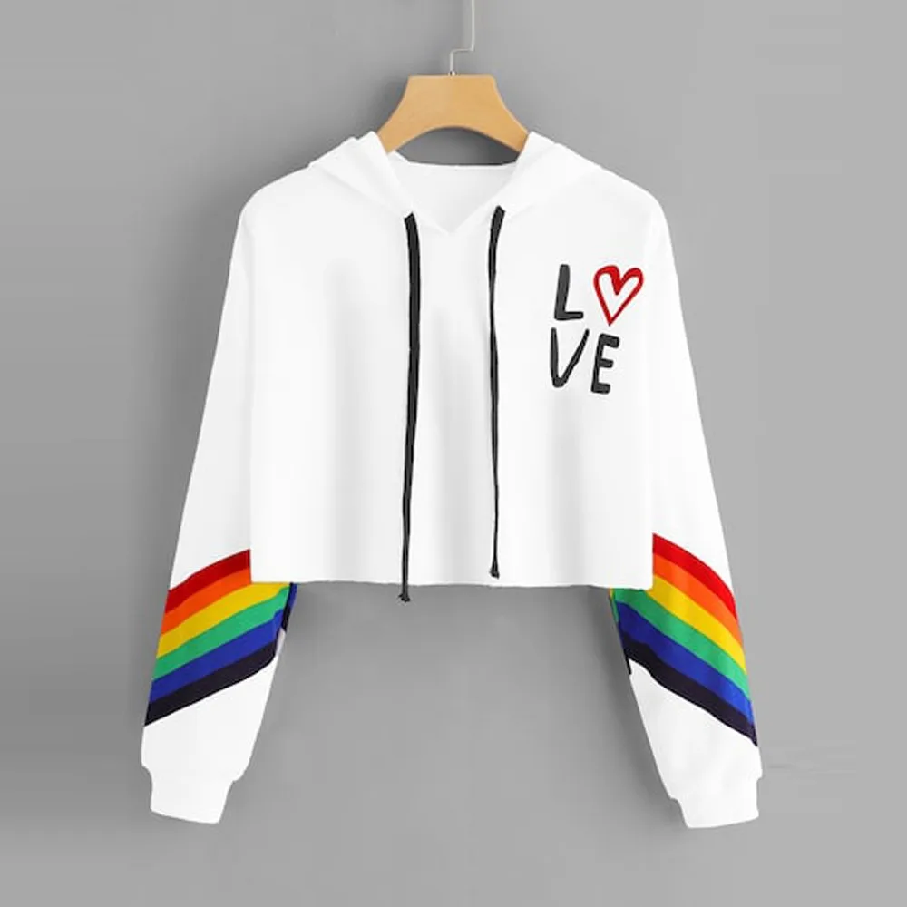 Fashion Female Long Sleeve Hoodie Pullover Rainbow Letter Print Women's Sweatshirt Tops Ladies Clothes
Fashion Female Long Sleeve Hoodie Pullover Rainbow Letter Print Women's Sweatshirt Tops Ladies Clothes