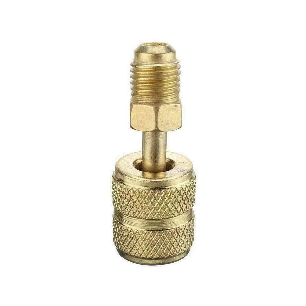 R410A Vacuum Pump Brass Adapter For Air Conditioning 90 Degree Elbow Split Ductless Service Port Adapter 1/4SAE External Thread
R410A Vacuum Pump Brass Adapter For Air Conditioning 90 Degree Elbow Split Ductless Service Port Adapter 1/4SAE External Thread