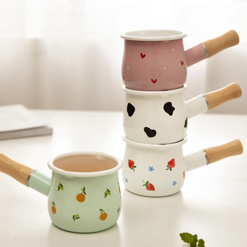 500ml Enamel Milk Pot With Wooden Handle Gas Stove Induction Cooke Baby Breakfast Milk Coffee Saucepan Cookware
500ml Enamel Milk Pot With Wooden Handle Gas Stove Induction Cooke Baby Breakfast Milk Coffee Saucepan Cookware