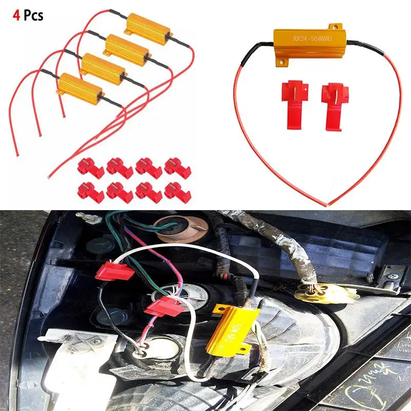 4pcs 12V 50W LED Turn Bulb Load Resistor 6Ohm Fix LED Turn Signal Light 50mmx15mm Blink Flash Fix Load Resistors LED Bulbs
4pcs 12V 50W LED Turn Bulb Load Resistor 6Ohm Fix LED Turn Signal Light 50mmx15mm Blink Flash Fix Load Resistors LED Bulbs