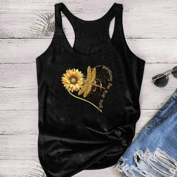 You Are My Sunshine Tops Festival 2020 Floral Black Shirt Sun Flower Dragonfly Tank Girls Streetwear White Top Summer
You Are My Sunshine Tops Festival 2020 Floral Black Shirt Sun Flower Dragonfly Tank Girls Streetwear White Top Summer