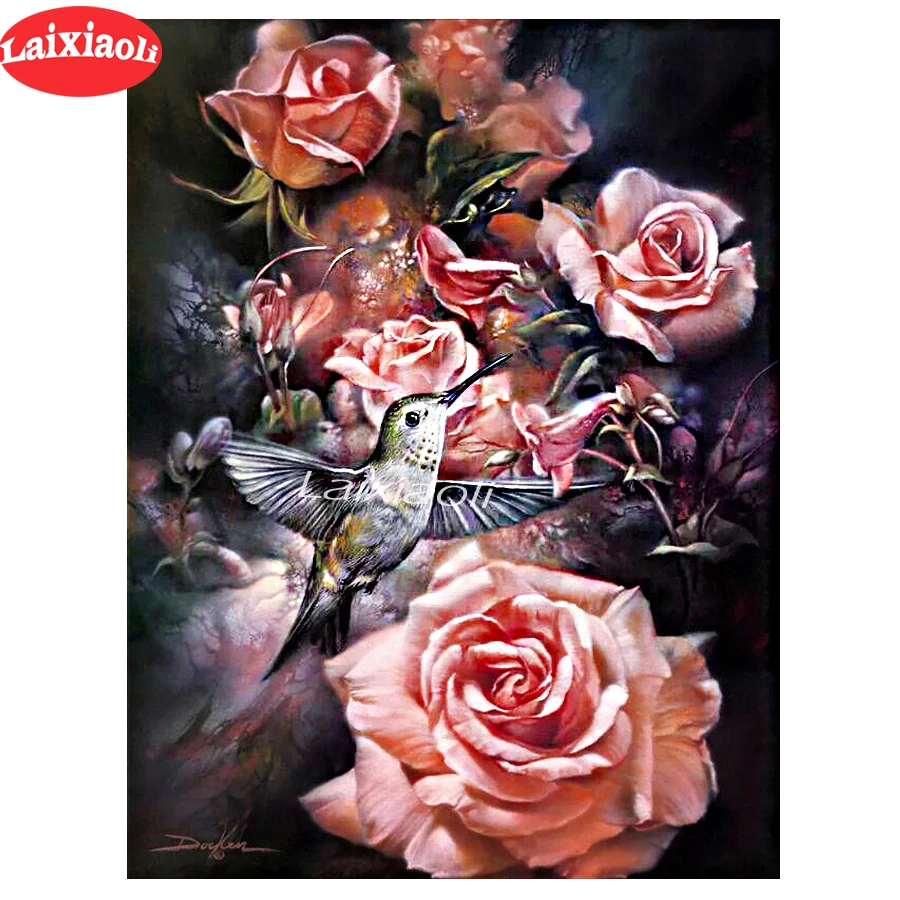 DIY Diamond Painting Cross Stitch hummingbird pink rose scenery Needlework Home Decor Full Rhinestone Mosaic 5D Embroidery decor
DIY Diamond Painting Cross Stitch hummingbird pink rose scenery Needlework Home Decor Full Rhinestone Mosaic 5D Embroidery decor