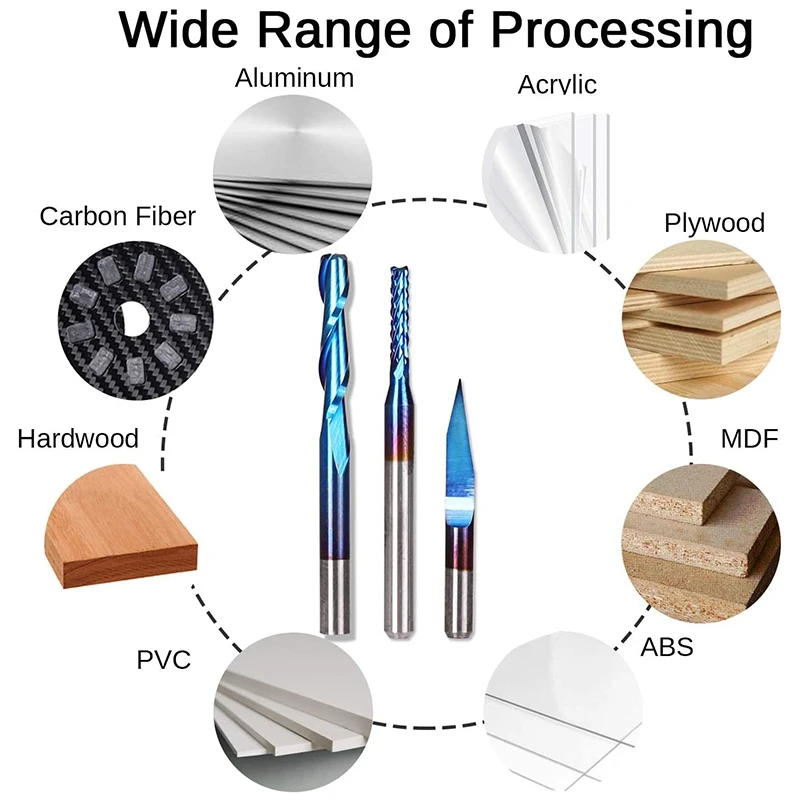 80Pcs End Mill Engraving Bits Set Nano Blue Coat CNC Router Bits Cutting Milling Tool Engraving Cutter 1/8 inch Shank
80Pcs End Mill Engraving Bits Set Nano Blue Coat CNC Router Bits Cutting Milling Tool Engraving Cutter 1/8 inch Shank
