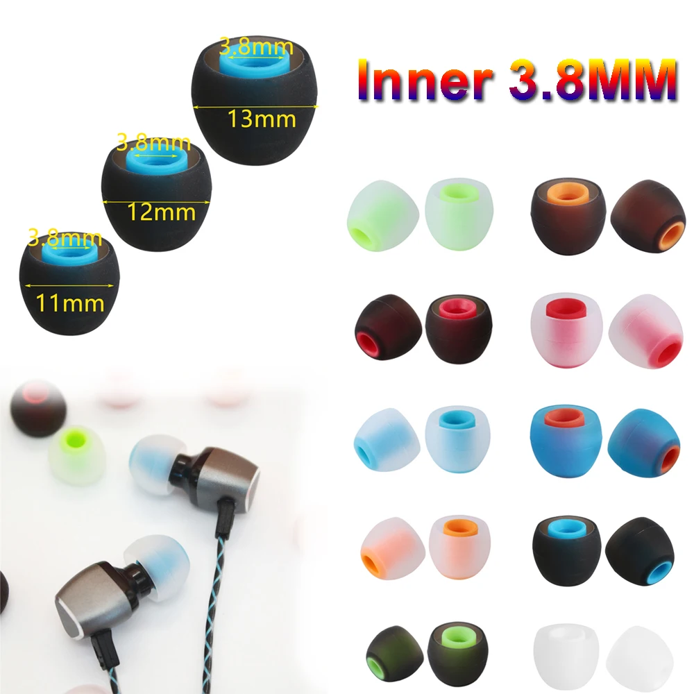 6Pair 3.8mm Soft Silicone Ear Tips In-Ear Earphone Earbuds Colorful Rubber Ear Pads Cushion Replacement Universal Accessories
6Pair 3.8mm Soft Silicone Ear Tips In-Ear Earphone Earbuds Colorful Rubber Ear Pads Cushion Replacement Universal Accessories