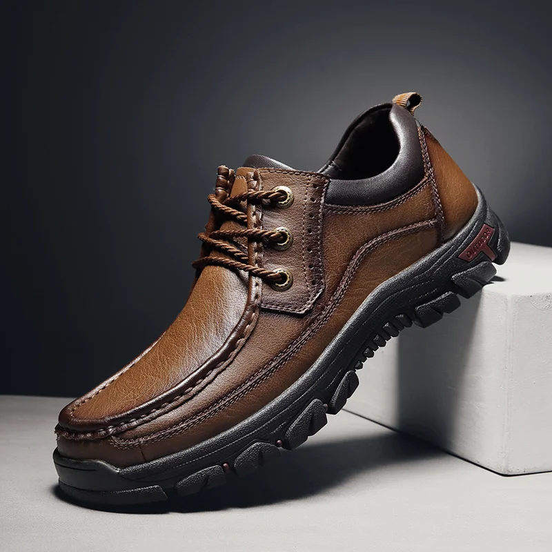 Leather Men Shoes Oxfords Genuine Classic Black Comfortable Breathable Loafers Outdoor Hiking Shoes for Men 
Leather Men Shoes Oxfords Genuine Classic Black Comfortable Breathable Loafers Outdoor Hiking Shoes for Men