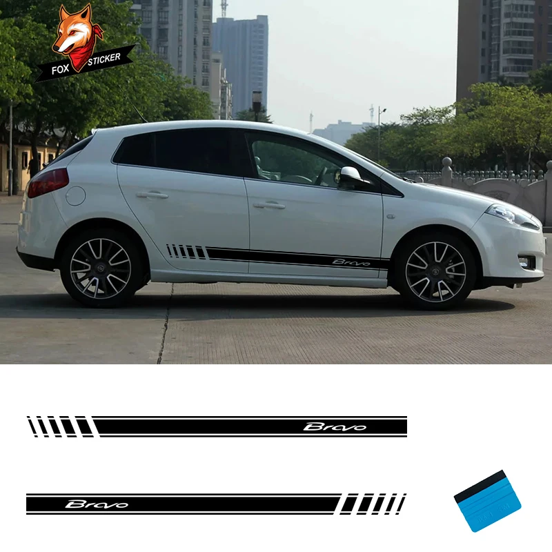 2 PCS Vinyl Graphics Racing Side Stripes Vehicle Decals Auto Stickers Car Sticker Decal Car Accessaries for Fiat Bravo Abarth
2 PCS Vinyl Graphics Racing Side Stripes Vehicle Decals Auto Stickers Car Sticker Decal Car Accessaries for Fiat Bravo Abarth