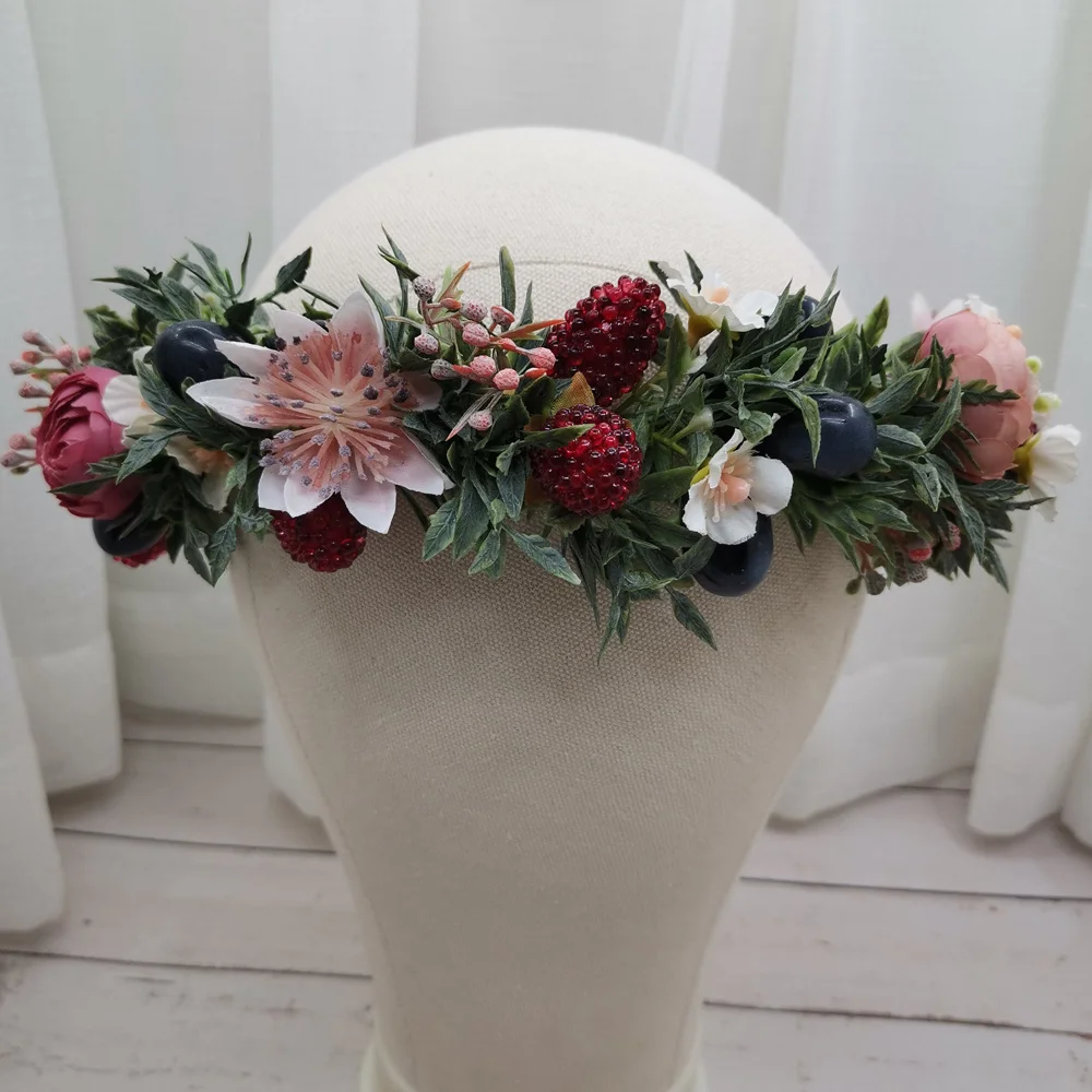 Fruits Flowers Crown Festival Headband Women Hair Accessories Headdress Bridesmaid Girl Floral Garland Wedding Floral Headwear
Fruits Flowers Crown Festival Headband Women Hair Accessories Headdress Bridesmaid Girl Floral Garland Wedding Floral Headwear