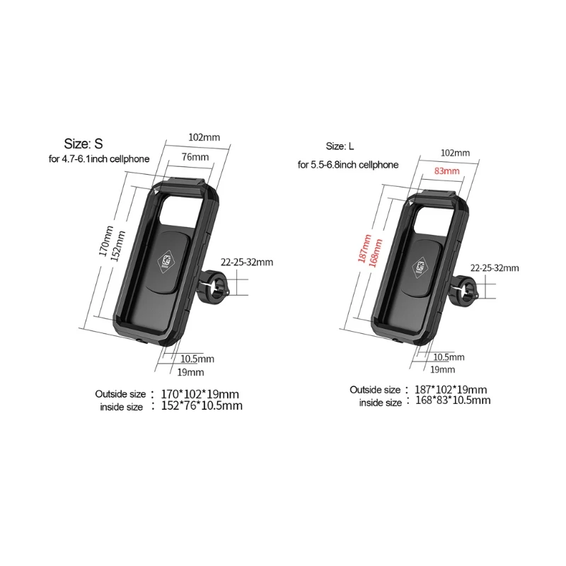 F62C Waterproof Case Bike Motorcycle Handlebar Rear View Mirror 3 to 6.8" Cellphone Mount Bag Motorbike Scooter Phone Stand
F62C Waterproof Case Bike Motorcycle Handlebar Rear View Mirror 3 to 6.8" Cellphone Mount Bag Motorbike Scooter Phone Stand