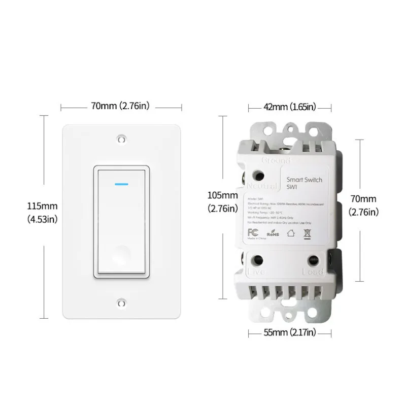 Tuya Smart Life APP WiFi Push Button Smart Light Switch Wall Push Button Switch Work With Google Home Voice Control With Alexa
Tuya Smart Life APP WiFi Push Button Smart Light Switch Wall Push Button Switch Work With Google Home Voice Control With Alexa
