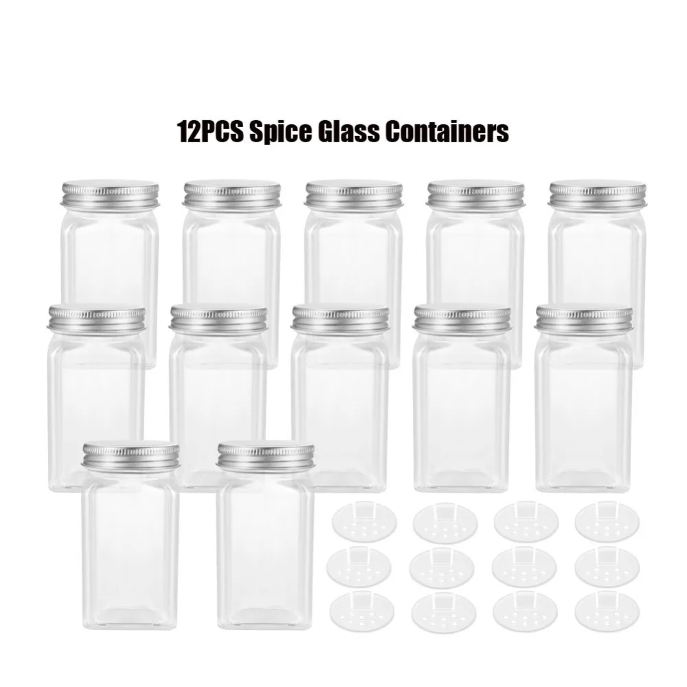 BESTONZON 12PCS Spice Jars Square Glass Containers Seasoning Bottle Kitchen and Outdoor Camping Condiment Containers with Cover
BESTONZON 12PCS Spice Jars Square Glass Containers Seasoning Bottle Kitchen and Outdoor Camping Condiment Containers with Cover