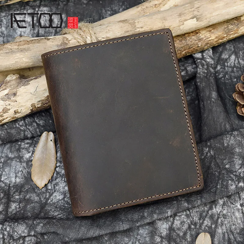 AETOO Men's retro leather wallets, Crazy Horse leather multi-card wallets, first layer cowhide casual wallets
AETOO Men's retro leather wallets, Crazy Horse leather multi-card wallets, first layer cowhide casual wallets