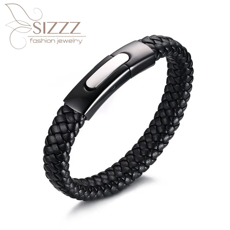 SIZZZ 2020 Titanium steel leather European and American style cross-border new bracelet&bangles for men
SIZZZ 2020 Titanium steel leather European and American style cross-border new bracelet&bangles for men