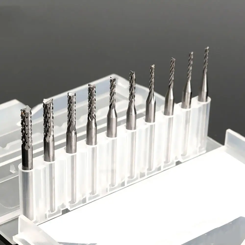 DB-M3 10pcs 1.3mm-3.175mm Carbide End Mill Engraving Bits for CNC PCB Rotary Burrs
DB-M3 10pcs 1.3mm-3.175mm Carbide End Mill Engraving Bits for CNC PCB Rotary Burrs