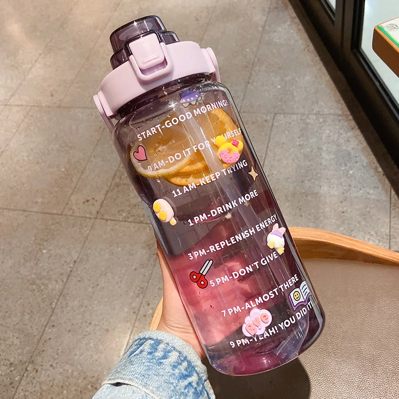 2L Sports Water Bottle with Straw Portable Large Capacity Water bottles Fitness Bike Cup Summer Cold Water Jug with Time Marker
2L Sports Water Bottle with Straw Portable Large Capacity Water bottles Fitness Bike Cup Summer Cold Water Jug with Time Marker