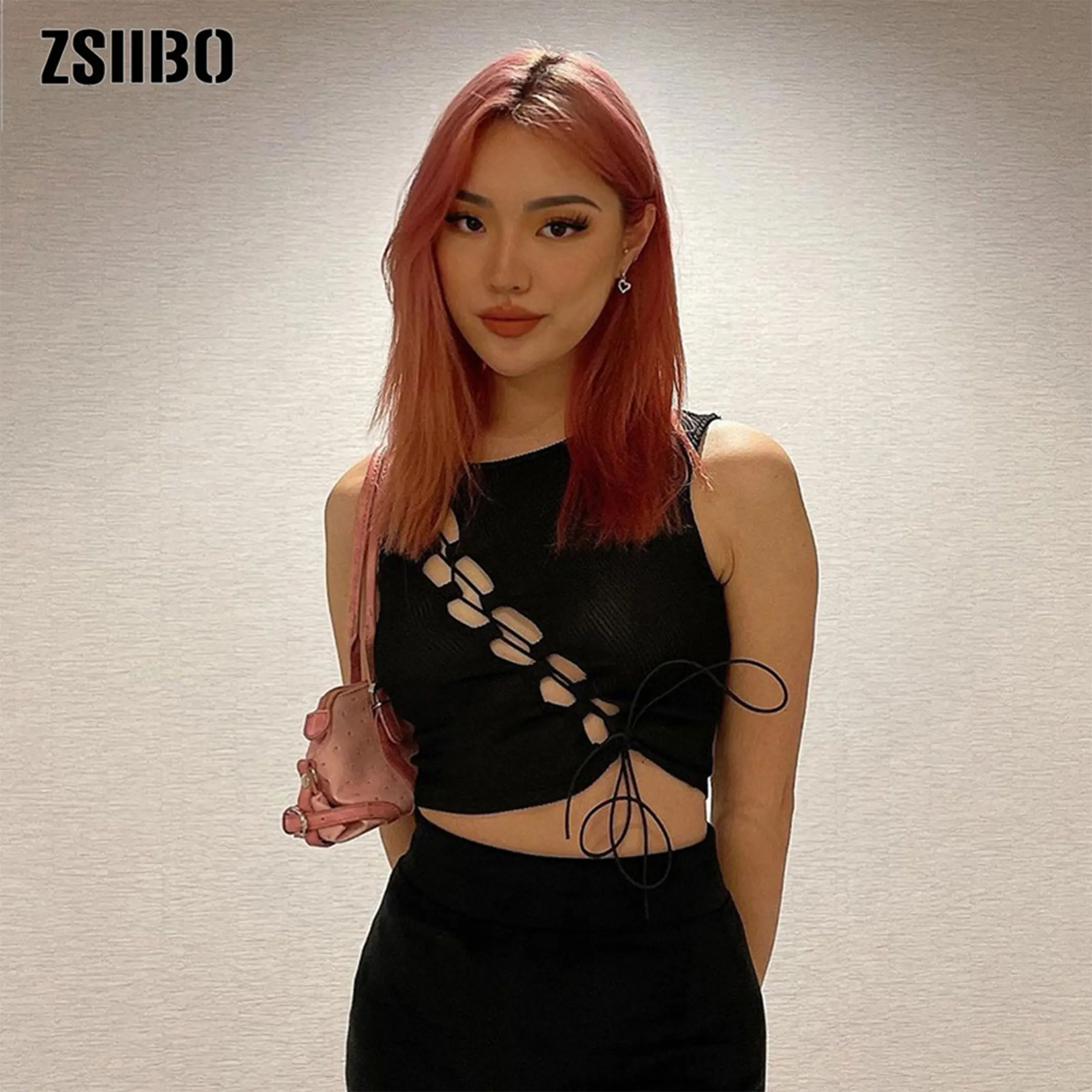 2021 Sleeveless Solid Bandage Patchwork Hollow Out Ribbed Tank Top Autumn Winter Women Fashion Sexy Streetwear Clothing
2021 Sleeveless Solid Bandage Patchwork Hollow Out Ribbed Tank Top Autumn Winter Women Fashion Sexy Streetwear Clothing
