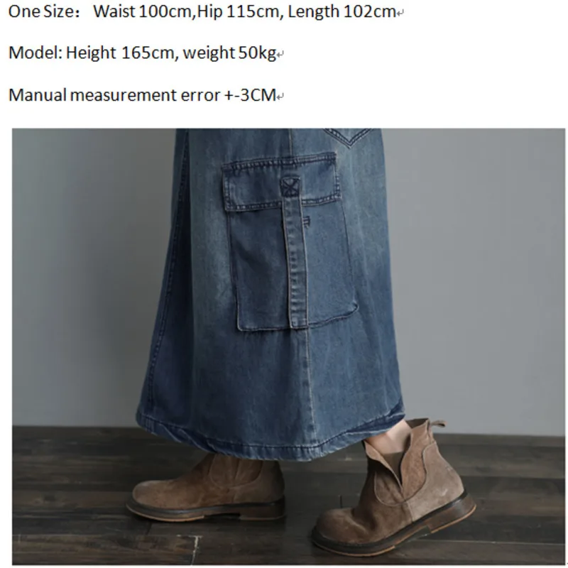 Maxi Denim Dress Women Baggy Suspenders A-Line Jean Dresses Casual Plus Size Big pocket Bib Long Rompers cowboy Dress Vestidos
Maxi Denim Dress Women Baggy Suspenders A-Line Jean Dresses Casual Plus Size Big pocket Bib Long Rompers cowboy Dress Vestidos