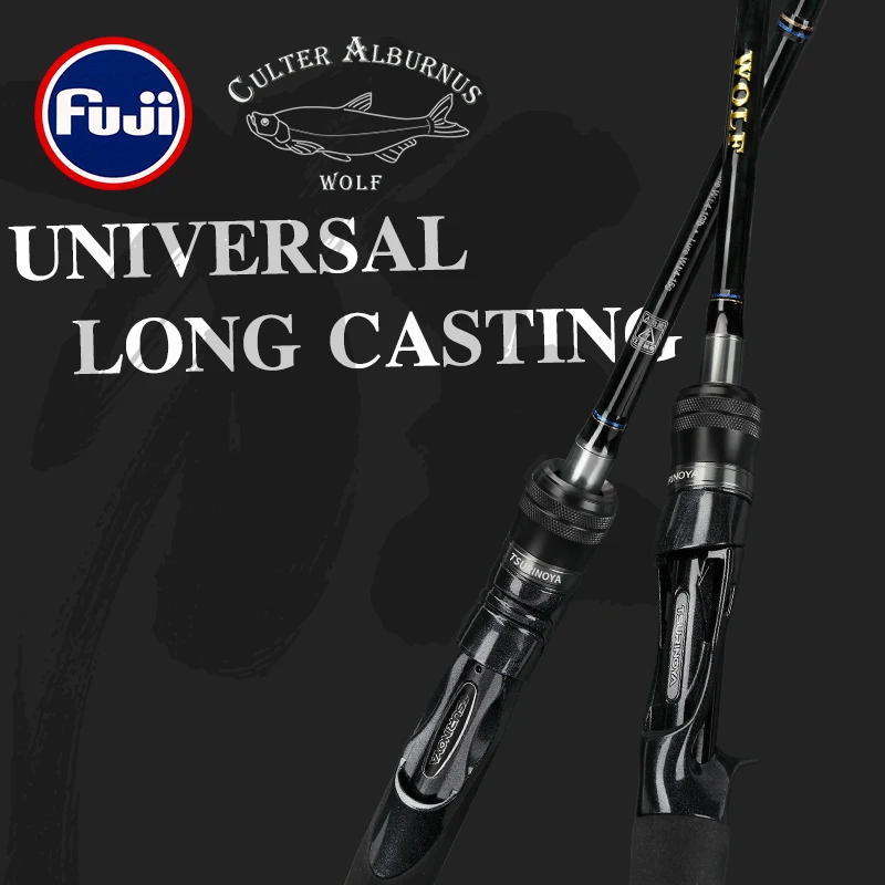 TSURINOYA Fishing Rod WOLF 1.98m 2.09m 2.2m 2.28m Bait Casting Spinning Bass Rod M L ML Fast Actioon Fuji Guide Solid Carbon Rod
TSURINOYA Fishing Rod WOLF 1.98m 2.09m 2.2m 2.28m Bait Casting Spinning Bass Rod M L ML Fast Actioon Fuji Guide Solid Carbon Rod