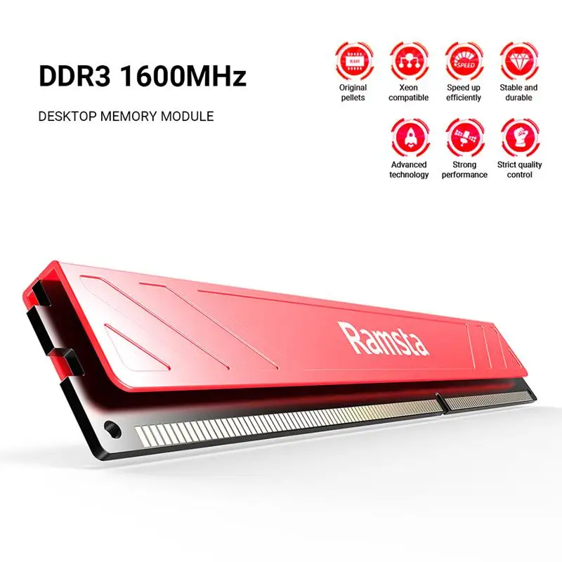 Ramsta Memory Bar 4GB / 8GB DDR3 1600MHz High-Performance IC Chip 240Pin Memory RAM for Desktop PC Computer Office Home
Ramsta Memory Bar 4GB / 8GB DDR3 1600MHz High-Performance IC Chip 240Pin Memory RAM for Desktop PC Computer Office Home