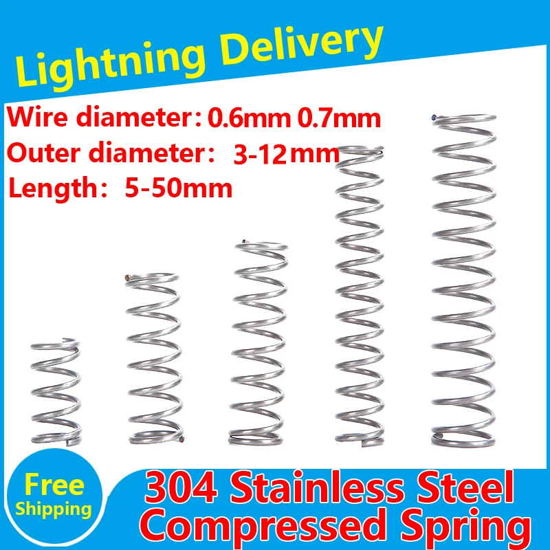 304 SUS Compressed Spring Stainless Steel Compression Spring Y-type Rotor Return Spring Wire Diameter 0.6mm 0.7mm 10PCS
304 SUS Compressed Spring Stainless Steel Compression Spring Y-type Rotor Return Spring Wire Diameter 0.6mm 0.7mm 10PCS