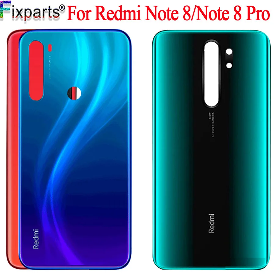 Крышка аккумуляторной батареи для Xiaomi Redmi Note 8 pro Задняя стеклянная панель Корпус