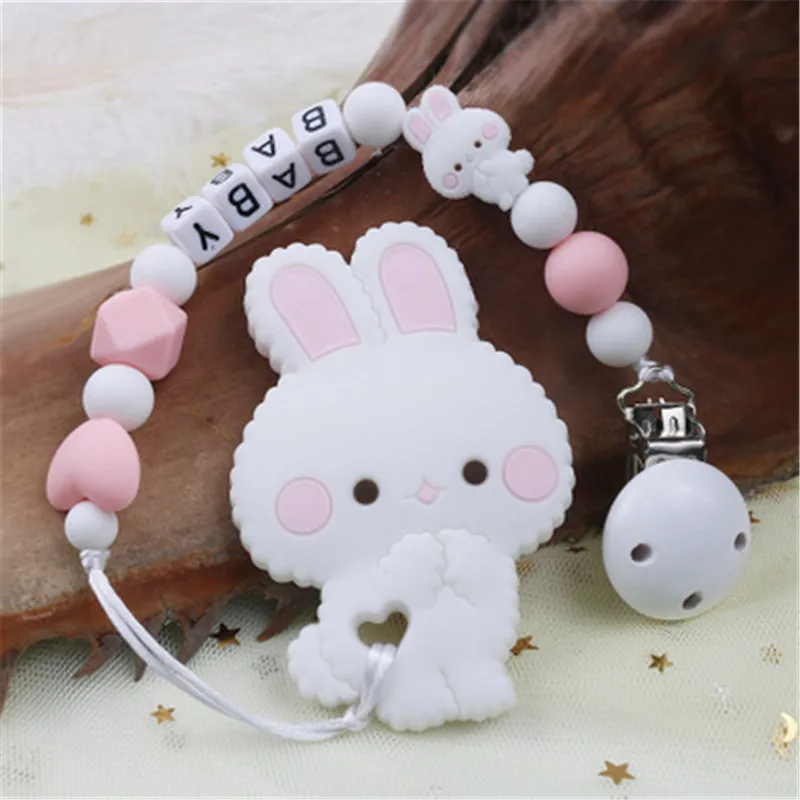 1pcs DIY Personalised Name Silicone Baby Pacifier Traffic Rabbit Silica gel Crochet Beads Holder Baby Newborn Shower Baby Toy
1pcs DIY Personalised Name Silicone Baby Pacifier Traffic Rabbit Silica gel Crochet Beads Holder Baby Newborn Shower Baby Toy