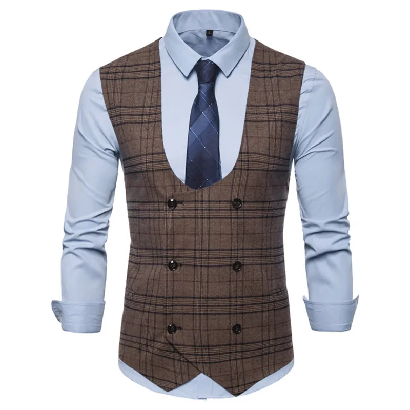 2021Autumn New Men's business casual plaid vest formal suit jacket casual U-neck vest double-breasted plaid vest S-XXXL
2021Autumn New Men's business casual plaid vest formal suit jacket casual U-neck vest double-breasted plaid vest S-XXXL
