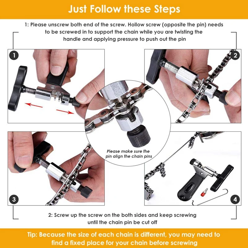 Bicycle Chain Repair Tool Kit, Cycling Bike Master Link Pliers Remover & Chain Breaker Splitter Cutter & Chain Wear Indicator Ch
Bicycle Chain Repair Tool Kit, Cycling Bike Master Link Pliers Remover & Chain Breaker Splitter Cutter & Chain Wear Indicator Ch
