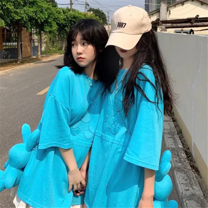 Summer Sweet Cool Style Three-Dimensional Printing Show White Short Sleeve Korean Style Loose Girlfriends T-shirt for Women
Summer Sweet Cool Style Three-Dimensional Printing Show White Short Sleeve Korean Style Loose Girlfriends T-shirt for Women
