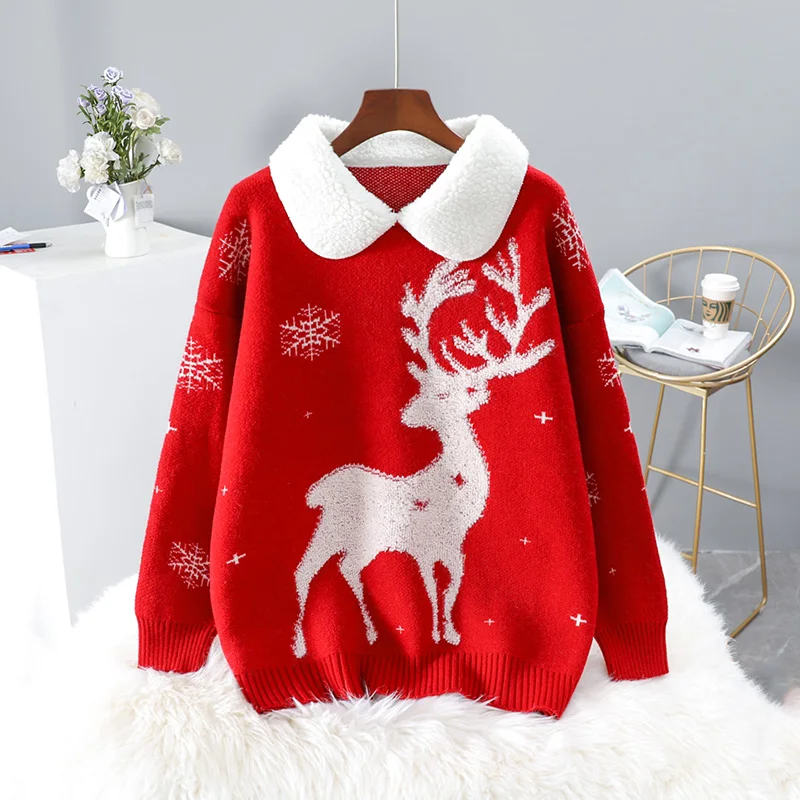 Pullover Sweater Christmas Women Sweater Claus Printing Long Sleeve O-neck Christmas Knitting Pullover Sweater Jumper Knitwear
Pullover Sweater Christmas Women Sweater Claus Printing Long Sleeve O-neck Christmas Knitting Pullover Sweater Jumper Knitwear
