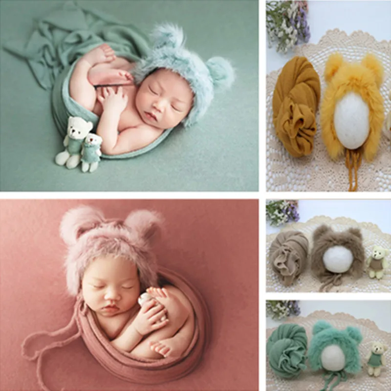 3pcs/set Newborn Infant Photography hat+Wraps Knitted Baby Boys Girls Photo Props Faux Fur Hat Strong Stretch Blanket Bear Doll
3pcs/set Newborn Infant Photography hat+Wraps Knitted Baby Boys Girls Photo Props Faux Fur Hat Strong Stretch Blanket Bear Doll
