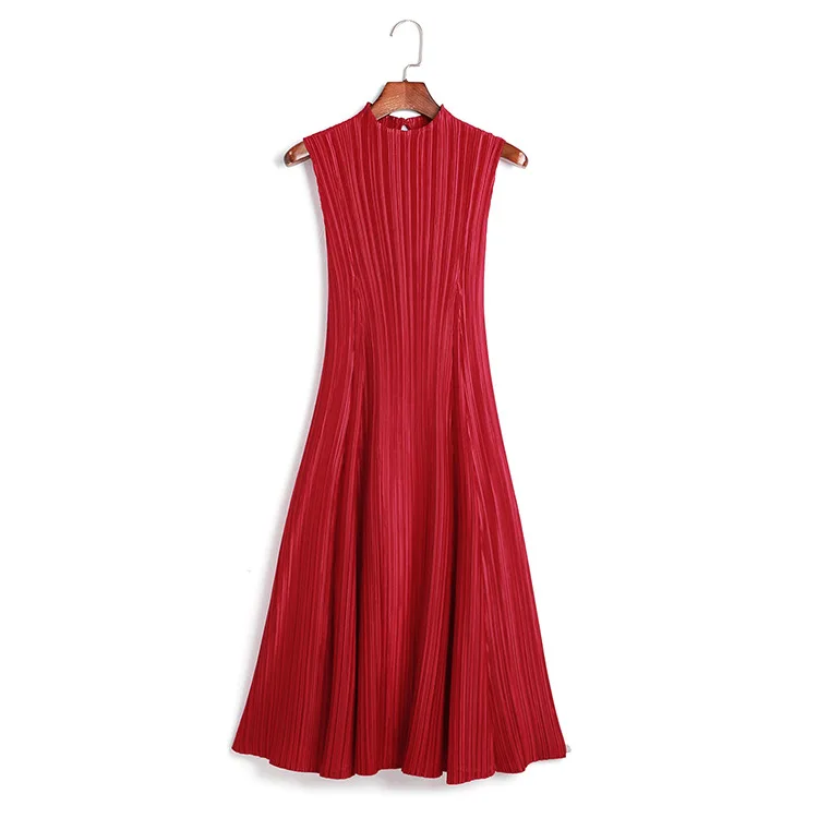 Pleated sleeveless dress with base for women's sanzhai stretch slim solid A-line skirt mid length summer
Pleated sleeveless dress with base for women's sanzhai stretch slim solid A-line skirt mid length summer
