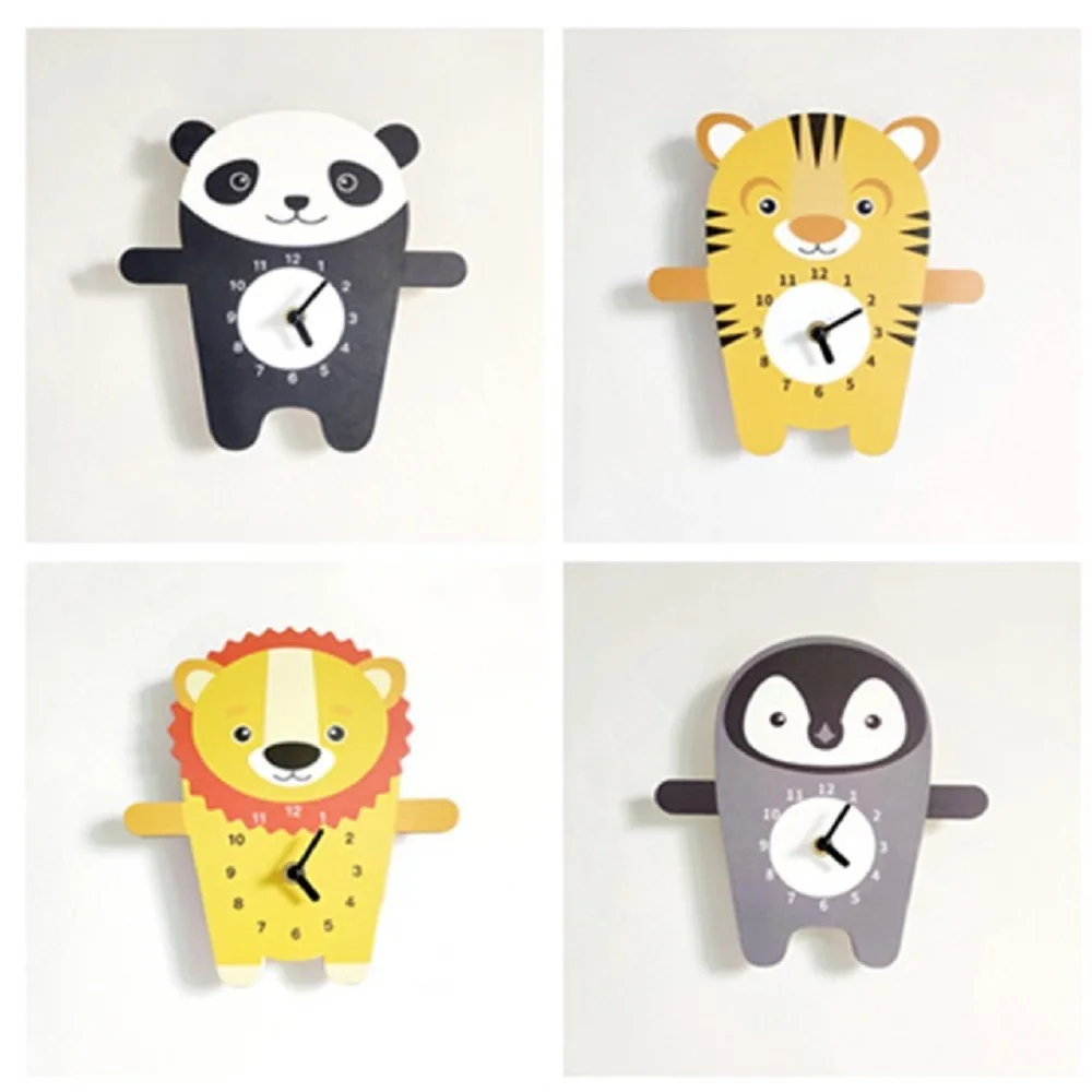 Cute Cartoon Animal Wall Clock Wood Mute Clocks Creative Lion Panda Wall Clock for Children Room Nursery Decorations
Cute Cartoon Animal Wall Clock Wood Mute Clocks Creative Lion Panda Wall Clock for Children Room Nursery Decorations