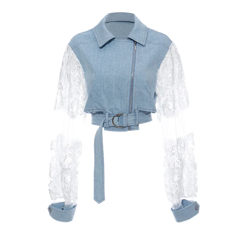 DEAT 2021 New Spring and autumn Fashion Sexy Delicate Lace Stitching Denim Waist Down Jacket Sunscreen Jacket Coat Women SJ938
DEAT 2021 New Spring and autumn Fashion Sexy Delicate Lace Stitching Denim Waist Down Jacket Sunscreen Jacket Coat Women SJ938