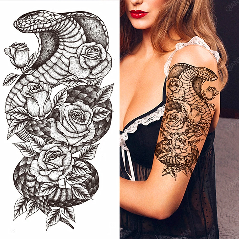 1pc Snake Flower Rose Women Waterproof Temporary Tattoos Fake Stickers Arm Sleeves Sexy Transfer Washable
1pc Snake Flower Rose Women Waterproof Temporary Tattoos Fake Stickers Arm Sleeves Sexy Transfer Washable